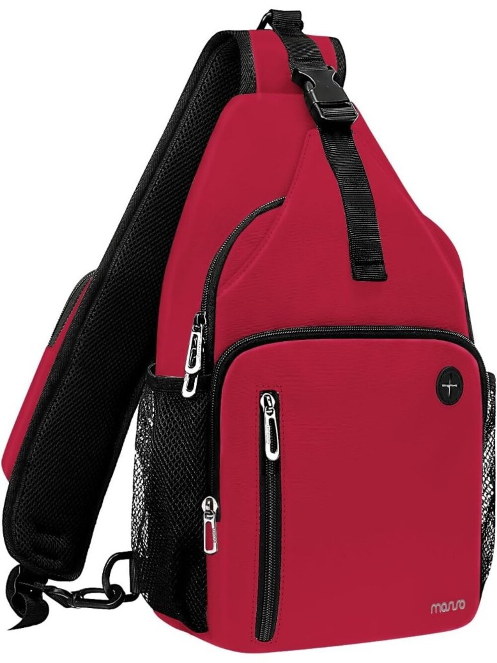 Women's Red Sling Backpack Travel Hiking Daypack Crossbody Shoulder Bag